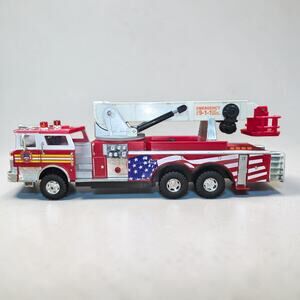 Vintage- 22" Patriotic Friction Fire Truck - 9-1-1 Emergency Ladder
